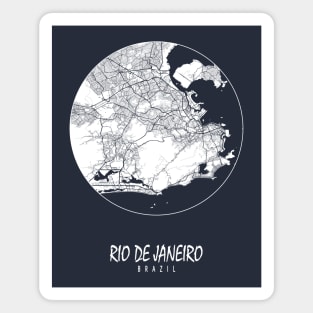 Rio de Janeiro, Brazil City Map - Full Moon Magnet